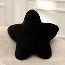 Huicheng Small Star Throw Pillows for Bed, Decorative Throw Pillows for Couch Livingroom,15" Black Pillows Aesthetic Cute Floor Pillow with Soft Plush for Sofa Bedroom Kids Xmas Gift (Black)