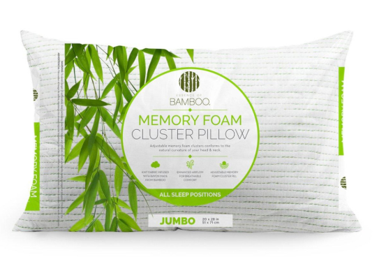 Essence of Bamboo Jumbo Pillow 20x28in Memory foam Cluster Pillow