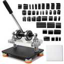 Leather Cutting Machine 1.8 Ton, Portable Manual Press Die Cutter Dual Guide Shafts Die Cut Machine with 39-Piece Professional Hole Punch Kit for Leather, Fabric, Plastic & More — DIY Craft Essential