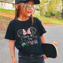 Magical Kingdom Castle for Little Girls Funny Graphic Vacation Trip Short Sleeve Tee (Black)