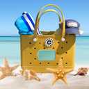 3 x Silicone Phone Holder Bag Compatible with Bogg Bag Accessories Inserts Charms and Attachment for Bogg Beach Tote Bags, Generic Size Fits for iPhone and Android Phones (Green)