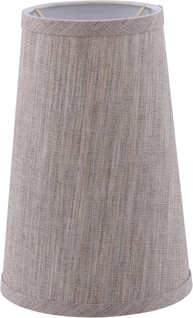 Aspen Creative 32224 Transitional Hardback Empire Shape Spider Construction Lamp Shade in Oak Linen Fabric, 4-3/4" Top x 6-3/4" Bottom x 10" Slant