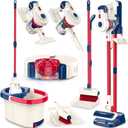 Kids Cleaning Set 12 Piece, Toy Vacuum Cleaner Set for Toddlers Kids Broom and Mop Set Pretend Play Home Cleaning Toys, Toy Kitchen Toddler Cleaning Set is A Great Toy Gifts for Boys & Girls Ages 3+