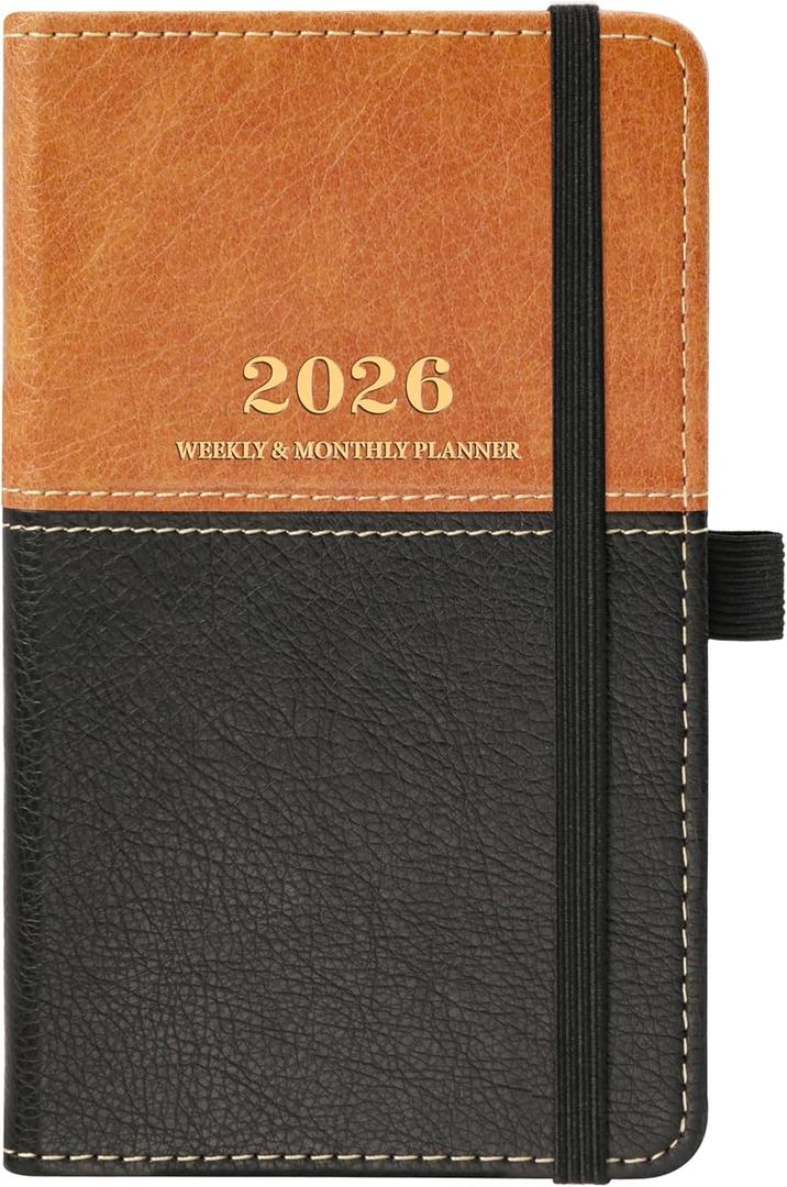 2026 Pocket Calendar - 2026 Pocket Planner for Purse, January to December 2026, 6.4'' x 3.8 (Brown)