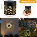 Forlivese 4 Pack Solar Powered Fence Lights, Metal Mandala Solar Lights Outdoor, LED Hanging Solar Mandala Lights Garden Decor for Yard, Porch, Backyard, Patio, Front Door, Warm White
