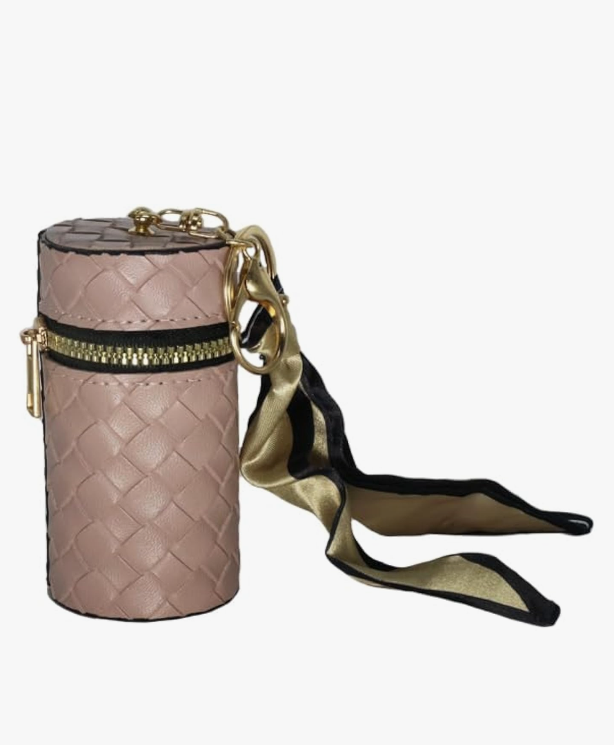 Multi functional small bag, women's bag pendant, with decorative scarf keychain, pink