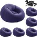 6 Pcs Bean Bag Chairs for Adults Inflatable Chairs with Electric Air Pump Blow up Couch Folding Portable Inflatable Couch Lazy Sofa for Reading Living Room Camping (Blue)