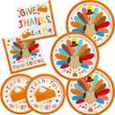 Turkey Thanksgiving Party Supplies Kit for 50 Guests - Complete Autumn-Themed Disposable Dinnerware Set: Dinner & Dessert Plates, Napkins - Thanksgiving Party Decorations