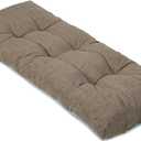 Bench Cushion Outdoor Chair Lounge Cushions Durable Non-Skid Tufted Overfilled Seat Pad for Porch Swing Piano Loveseat Outdoor Indoor Furniture (36 in L x 14 in W x 2.5 in T, Tan)
