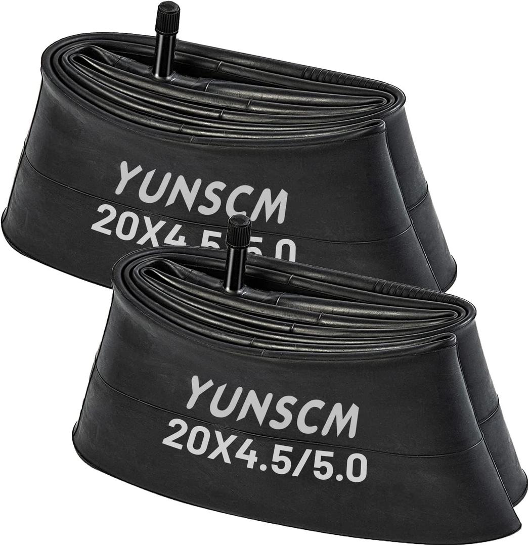 2-PCS 20" E-Bike Tubes 20x4.5 20x5.0 AV32mm Premium Butyl Rubber Inner Tubes 20" x 4.5" 20" x 5.0" Compatible with 20 X 4.5/5.0 Bike Bicycle Fat Tire Tubes Schrader Valve