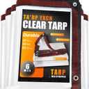 Clear Tarp 8 x 10 FT Medium Duty Waterproof Tarps Cover, Grommet Every 20 Inches, for Patio, Plant, Garden, Chicken Coop