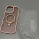 [Cute Wave Frame+Mag Stand] Designed for iPhone 15 Pro Max Case, [Fit for MagSafe] Translucent Silicone Protective Magnetic Ring Phone Case Cover for iPhone 15 Promax 6.7 inch Men Women, Pink