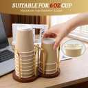 Wood Bathroom Cup Dispenser 3 oz-8 oz Disposable Paper & Plastic Bathroom Cup Holder - Mouthwash Cup Dispenser for Bathroom Countertop - Disposable Coffee Cup Dispenser for Kitchen, Coffee Station