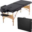 BestMassage Massage Bed Portable Massage Table 28 inch Wide Lash Bed Height Adjustable 2 Folding Spa Table with Non-Woven Bag for Spa Footmassage Facial CareSpa Tattoo (Black)