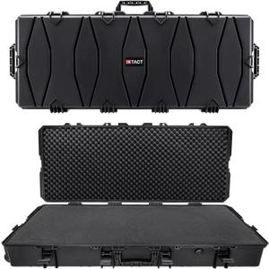 Eylar 48 Inch Intact Series Rolling Hard Rifle Case, Lightweight and Durable Stacker Design with Foam (Black)