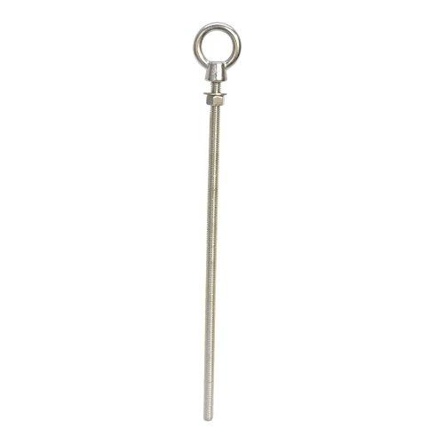 Prolinemax Marine Stainless Steel 3/8'' x 12'' Turned Eye Bolt Fully Threaded Nut Washer 1,050 Lb Cap.