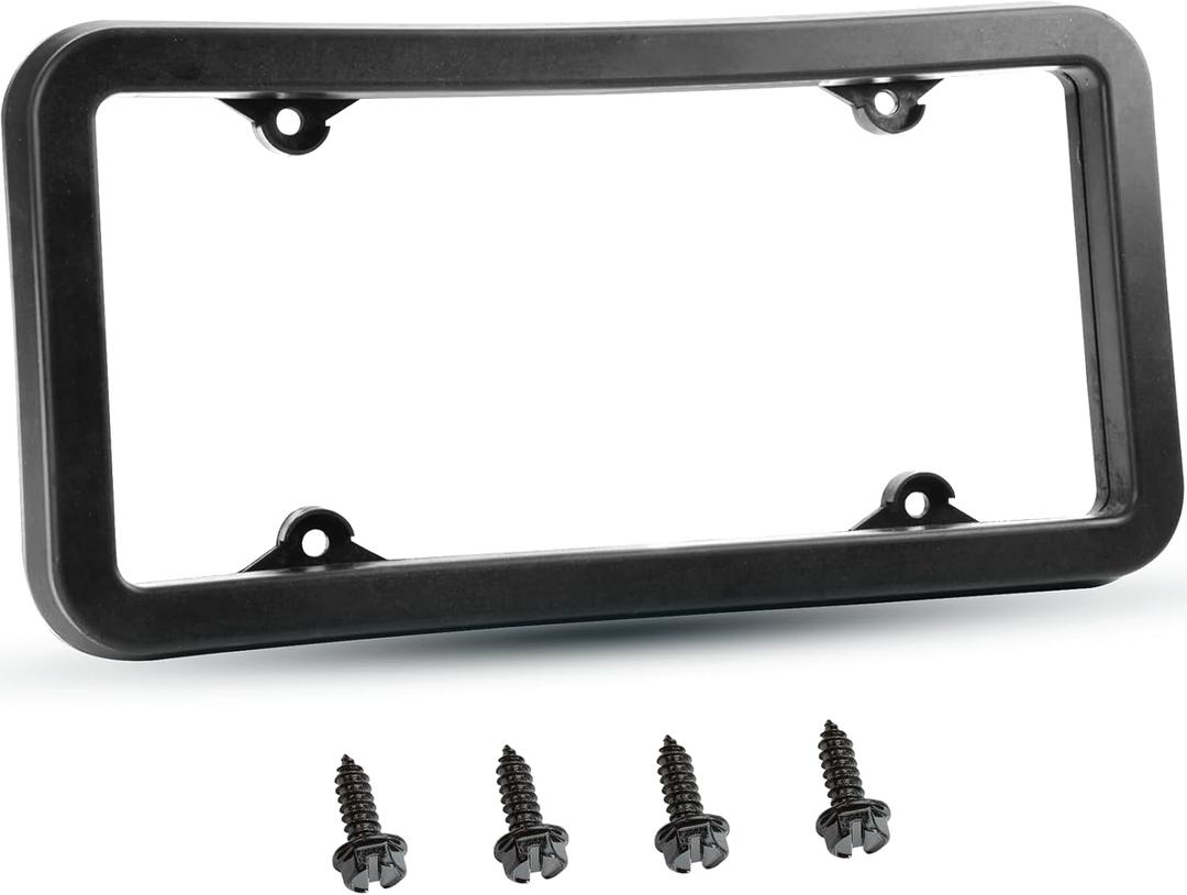 AR-PRO Ultimate License Plate Bumper Guard with Mounting Hardware - 1" Thick Rubber License Plate Frame Protects Bumper from Scratches and Dents - Universal Fit for Cars, Trucks, SUVs, and Vans