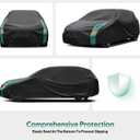 Hatchback Car Cover Waterproof All Weather for Automobiles, Universal Fit for Honda Fit, Ford Focus, Subaru Impreza, Toyota Matrix, VW Golf. Rain Winter Sun Protection. (Length: 164"-178")