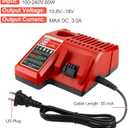 Replacement Rapid Battery Charger for 12V&18V Lithium Ion Battery 48-59-1812 48-11-2420 48-11-1815 48-11-1840 48-11-1841 48-11-1850 Cordless Power Tools Batteries