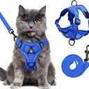 Large Cat Harness and Leash Set for Walking - Escape Proof Adjustable Vest, Reflective Breathable Mesh with 4 Buckles for Big Cats