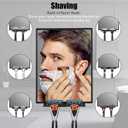 LFOYOU Shower Mirror for Shaving & Washing Your Face with a Squeegee - Built-in Two Razor Holder, 360Rotation Adjustable Shaving Bathroom Mirror - Easy Install, Home Shower Accessory(Not Fogless)
