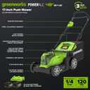 Greenworks 48V (24V x 2) 17" Cordless (Push) Lawn Mower (200+ Compatible Tools), (2) 4.0Ah Batteries and Dual Port Rapid Charger Included