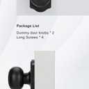 Goldenwarm Matte Black No-Function Dummy Door Knobs,Single-Side Door Knob Handles for Closet & French Doors, No-Turning Pull/Handle Function 2 Pieces