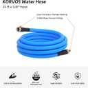 KORVOS 25FT RV Fresh Water Hose,No Kinking Premium Drinking Water Hose,Garden Lead-In Hose 5/8 In, Heavy Duty, Lightweight, Drinking Water Safe