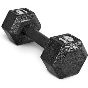 CAP Barbell Cast Iron Hex Dumbbell | Multiple Options (15 lb, Black, Single)