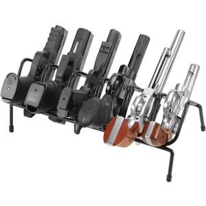 Lockdown Handgun Rack Barrel Up or Muzzle Holder with 1-6 Slots, Vinyl Coating, for Gun Vault and Safe Organization and Storage