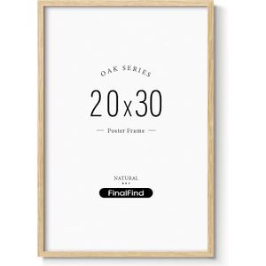 Minimalist 20x30 Frame, Natural Solid Oak Wood 20x30 Poster Frame, Lightweight for Wall Mounting(Single, Oak), 20"x30" - 1pk