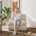 WLIVE Sofa Bed, Bonless Couch, Bean Bag Chairs for Adults, Pull Out Couch, with Pillow, for Living Room Dorm Bedroom, Beige