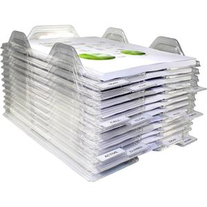 File Organizers - Letter Size, Stackable Trays for Desk - for Office Files, Mail, Documents - 24 Pack