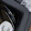 DUMOS Bar Stools Set of 2, 24 inch Counter Height Bar Stools, Upholstered Modern Kitchen Barstools with Metal Base, PU Leather Saddle Stools for Kitchen Island, Inky Black