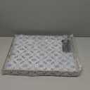 Evil Eye Rectangular Serving Tray with Handles  Plastic Decorative Trays for Coffee Table for Ottoman, Bathroom, Kitchen and Living Room, 15.7" L x 11.8" W x 1.57" H (Rectangular)