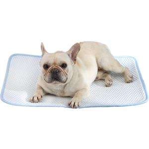 Dog Cooling Mat, Chew & Scratch Resistant QMAX>0.5 for Smal to Medium Dogs Up to 25 lbs, M 26''*20'' Machine Washable Non-Skid Portable Easy to Fold Crate Pad
