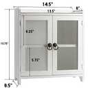 COLLECTIVE HOME - 2 Tiered Storage Cabinet, Countertop Cabinet, Wood Organizer for Kitchen Living Room Bedroom Bathroom Office with Magnetic Door, 15.75 x 14.5 x 6.5, White, 02 (White02)