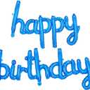 BEISHIDA Blue Happy Birthday Balloons Banner 16 Inch Mylar Foil Birthday Letters Balloons for Kids Adults Ocean Theme Party Decorations Supplies