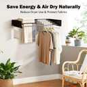 Wall Mount Drying Rack 32", 65LBS Retractable Clothes Rack, Black