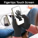 Segbeauty 8 Counts Elastic Touchscreen Black Sleeping Cotton Gloves Liners, 4 Pairs Hand Moisturizer Gloves with Elastic Band, Soft Sleeping Work Glove for Dry Hands Overnight Care Lotion Cotton Glove