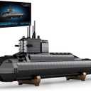 JMBricklayer Nuclear Submarine Building Sets for Adults Men, Military Submarine Toys with Lights, WW2 History Collectible Home Decor Battleship Construction Set, Army Toy Gifts, 1498PCS
