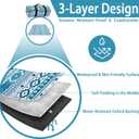 PY SUPER MODE Picnic Blankets Extra Large, Waterproof Foldable Outdoor Beach Blanket Oversized 83x79” Sandproof, 3-Layer Picnic Mat for Camping, Hiking, Travel, Park, Concerts(Teal Boho)
