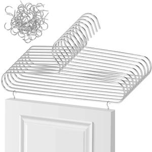 CIEOVO Cabinet Door Painting Hanger Set, 10 Pcs Door Painting Brackets and 50 Pcs Nickel Plated Metal Screw-in Ceiling Hooks Cup Hooks Paint Drying Rack for Cabinet Doors Wooden Hand Work
