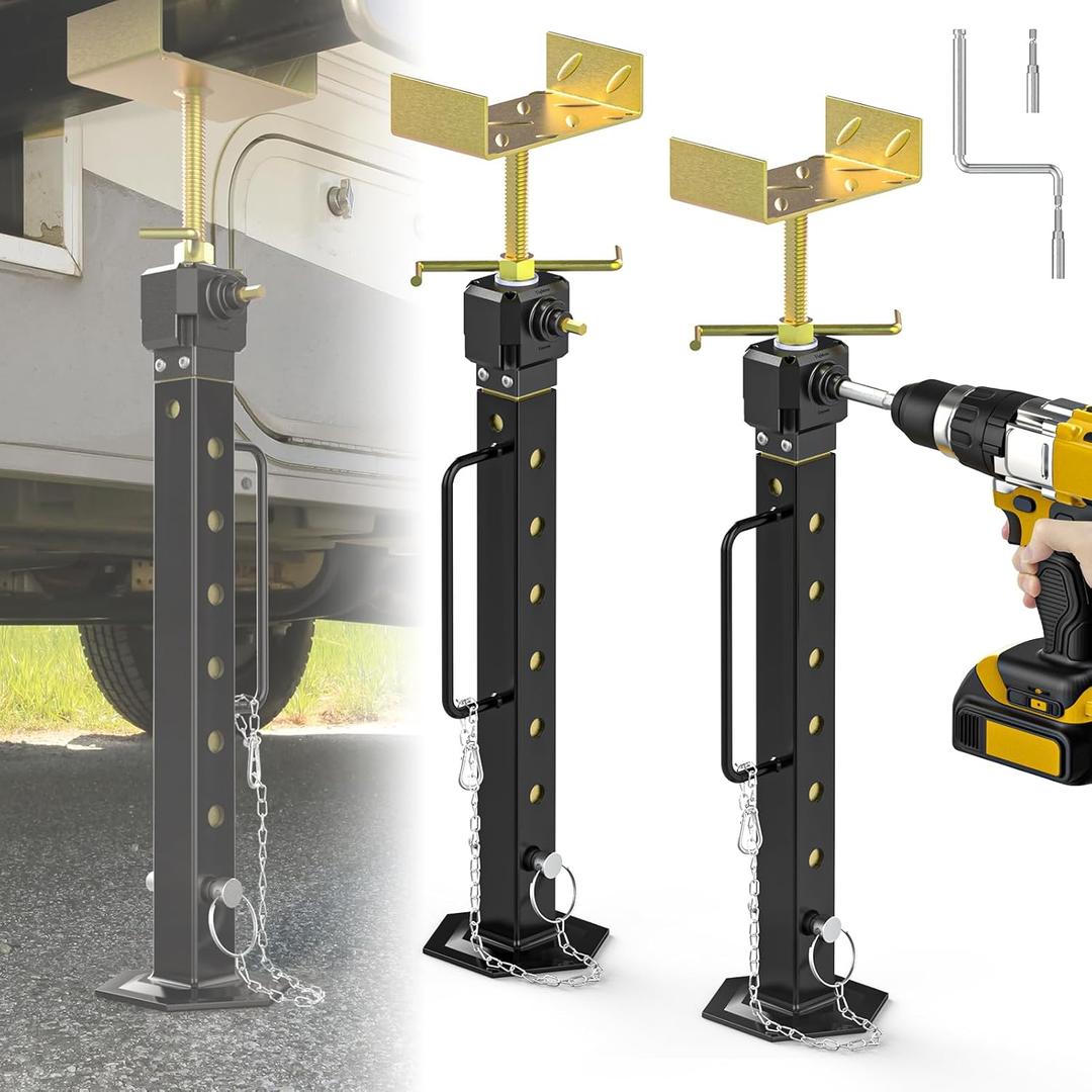 2025 Upgraded RV Slide Out Supports Stabilizer Jacks, [Allow Drill Adjust] 16" to 36" Adjustable Slide Out Support Jacks, Camper and Travel Slide Out Stabilizer Jacks, Supports Up to 5,000 lbs