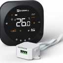 Smart WiFi Thermostat for Home, Programmable Thermostat with C-Wire Adapter, 3H/2C for Heat Pump & Conventional Systems, Tuya App Control, Compatible with Alexa & Google Assistant