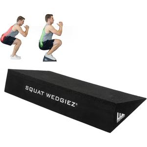 SquatWedgiez 20 Degree Slant Board for Knees Over Toes Training, Heel Elevated Squats,1000 Pound Weight Capacity, Anti-Slip Squat Wedge for ATG Split Squats, & Calf Stretching
