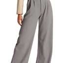 NIMIN High Waisted Work Pants for Women Business Casual Outfits 2025 Office Dress Pants Trousers with Pockets (Medium Short, Grey)