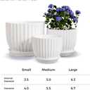 Ton Sin White Plant Pots Set of 3,Indoor Ceramic Flower Pot with Saucers,6.7"&5.5"&3.9" Inch Small to Medium Sized Planters for Plants,Round Modern Garden Pots