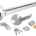 304 Stainless Steel Push Bar Panic Exit Device with Exterior Lever Handle, UL10C & ANSI Grade 1 Certified, Emergency Exit Door Hardware for Commercial Safety & Durability
