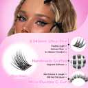 Lash Clusters Kit, DIY Cluster Eyelash Extensions 516mm,144pcs Fluffy D Curl Natural Lashes with Bond and Seal,Remover, TweezersNatural Fake Cat Eye Individual Manga Clusters 1-5-L